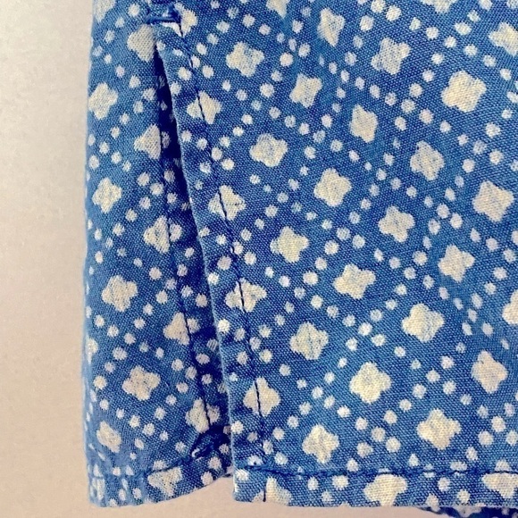 MADEWELL CHAMBRAY FLORAL STAMP POPOVER BLOUSE SIZE XS - Picture 8 of 9